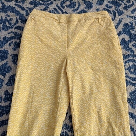 Renuar yellow and white print dress pants size 2 - Picture 2 of 14